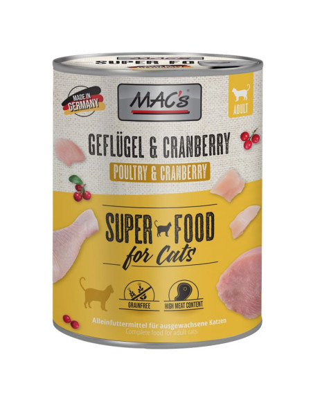 MAC's Cat Drób, wołowina z żurawiną 800g