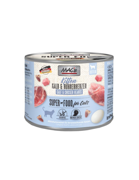 MAC's Kitten Cielęcina i kurze serca 200g