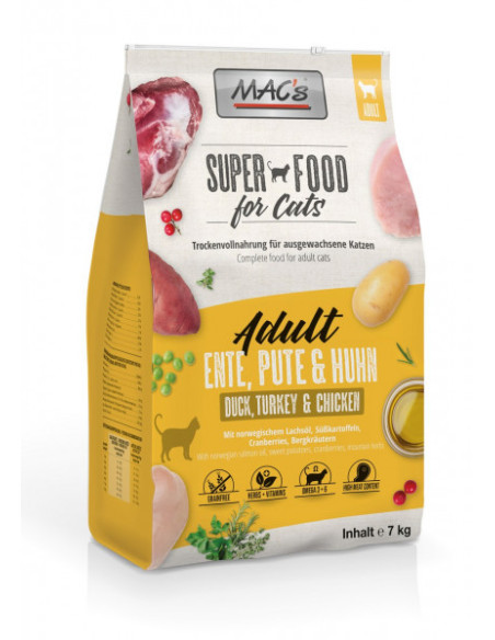 Mac's Cat Adult - kaczka, indyk, kurczak 7kg
