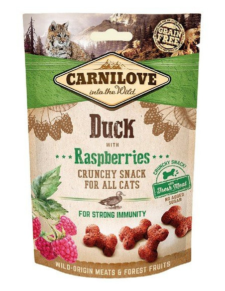 Carnilove Cat Snack Fresh Crunchy kaczka z malinami 50g
