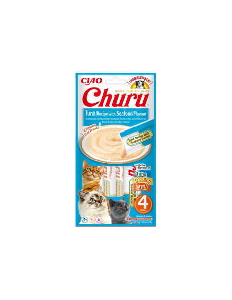 Inaba Ciao Churu - Tuńczyk i owoce morza 4x14g