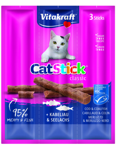 Vitakraft Cat Stick Mini Dorsz i Dorsz Czarniak 18g
