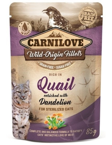 Carnilove Cat Quail & Dandelion - Przepiórka z mniszkiem lekarskim 85g