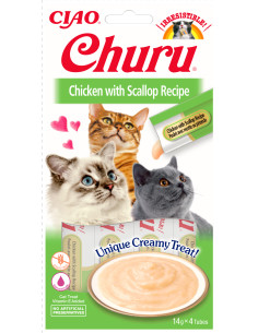 Inaba Ciao Churu - Kurczak i przegrzebki 4x14g