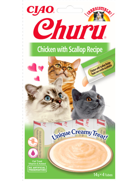 Inaba Ciao Churu - Kurczak i przegrzebki 4x14g