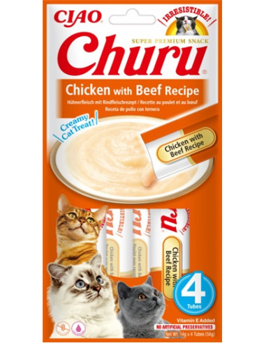 Inaba Ciao Churu - Kurczak i wołowina 4x14g