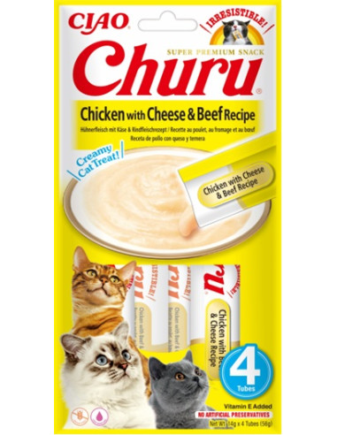 Inaba Ciao Churu - Kurczak, ser i wołowina 4x14g Data ważności 05.05.2024