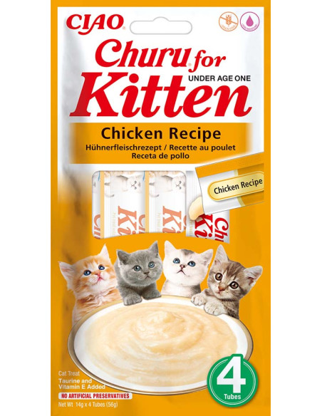 Inaba Ciao Churu Kitten Kurczak 4x14g Data ważności: 21.09.2025