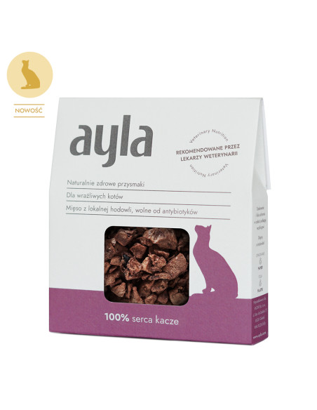 Ayla Cat Przysmaki liofilizowane - Serca kacze 100%