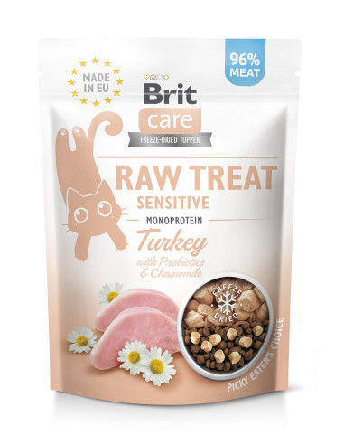 Brit Raw Treat Cat Sensitive - liofilizowany przysmak z indykiem 40g