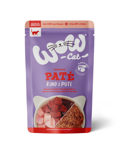 WOW Cat Pate Rind & Pute - Wołowina i indyk 125g