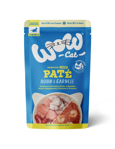 WOW Cat Pate Junior Kitten Huhn & Garnele - Kurczak i krewetki 125g