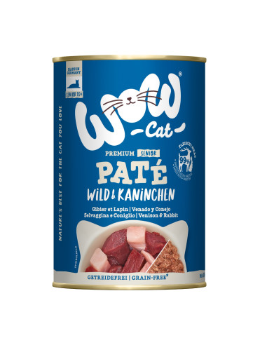 WOW Cat Pate Senior Wild & Kaninchen - Dziczyzna z królikiem 400g