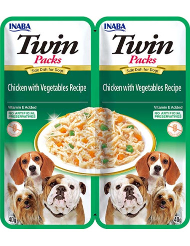 Inaba Dog Twin Packs - Kurczak i warzywa 80g