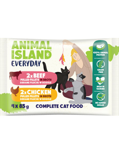 Animal Island Everyday 4 pack - Wołowina, kurczak 4 x 85g