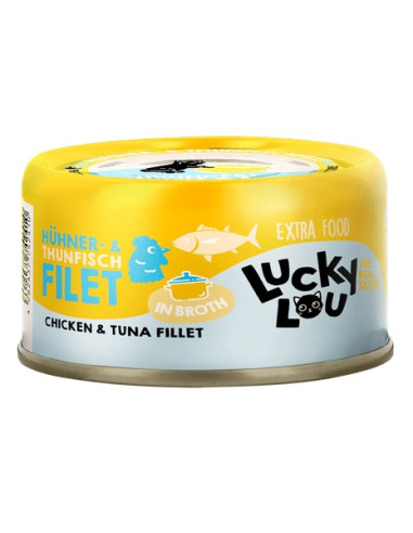 Lucky Lou Extrafood Kurczak i tuńczyk w bulionie puszka 70g