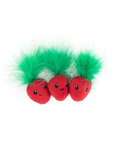 Petstages Straw-Babies Cat Dental Catnip Toy - Truskaweczki