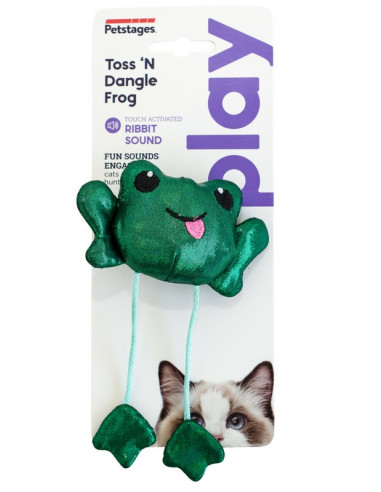 Petstages Toss 'N Dangle Frog Catnip Cat Toy - Dyndająca żaba