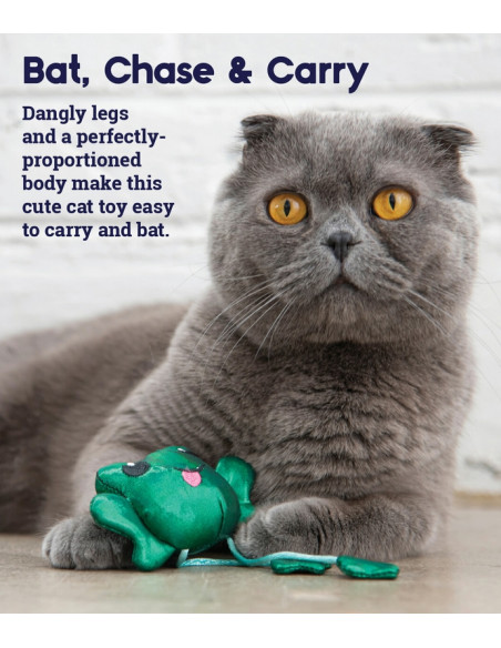 Petstages Toss 'N Dangle Frog Catnip Cat Toy - Dyndająca żaba