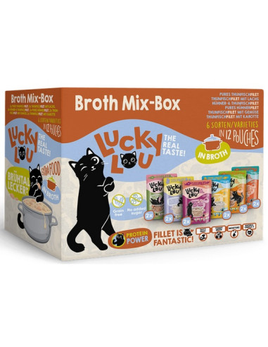 Lucky Lou Extrafood Broth-Mix-Box Multipack w bulionie 12x70g