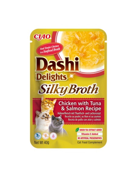 Inaba Cat Dashi Delights Silky - Chicken Tuna & Salmon 40g