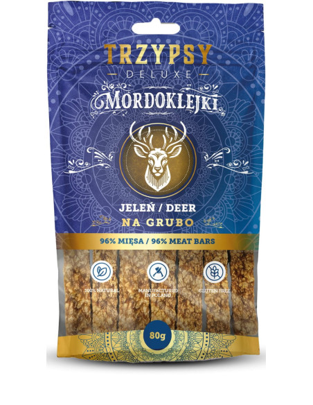 TRZYPSY Deluxe Mordoklejki Na Grubo z Jelenia 80g