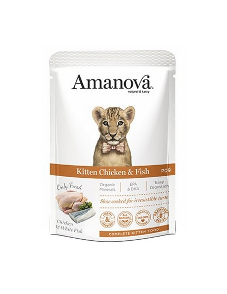 Amanova Cat Kitten Chicken & Fish - Kurczak i biała ryba saszetka 85g