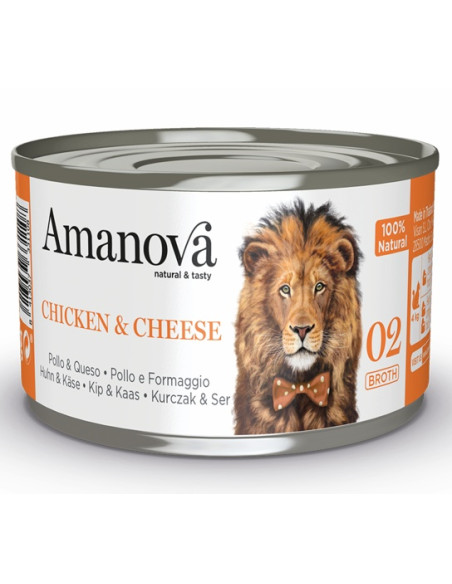 Amanova Cat Chicken & Cheese - Kurczak i ser w bulionie 70g