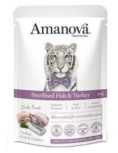 Amanova Cat Sterilised Fish & Turkey - Biała ryba i indyk...