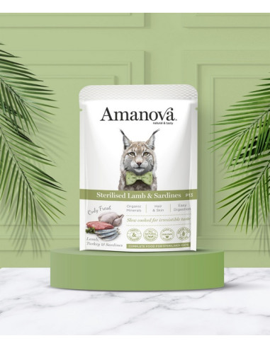 Amanova Cat Sterilised Lamb & Sardines -...