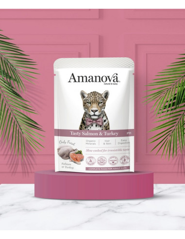 Amanova Cat Tasty Salmon & Turkey - Łosoś i...