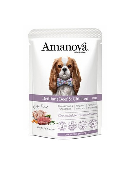 Amanova Dog Adult Brilliant Beef & Chicken - Wołowina i kurczak saszetka 300g