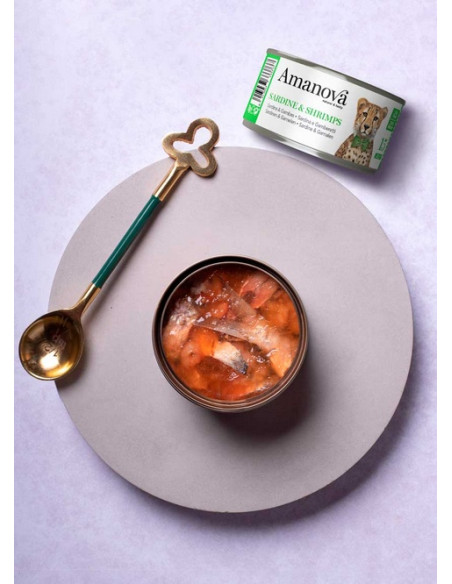 Amanova Cat Sardine & Shrimps - Sardynki i krewetki w galaretce puszka 70g