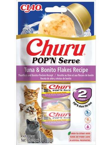 Inaba Churu Pop'n Serve - Tuna & Bonito Flakes...