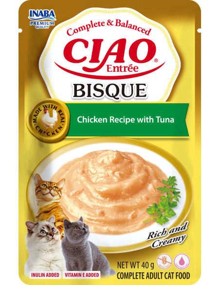Inaba Cat Ciao Entrée Bisque - Chicken Recipe with Tuna 40g