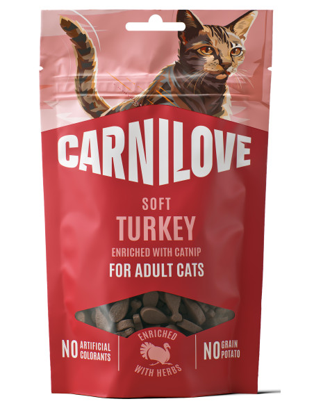 Carnilove Cat Soft Snack Przysmaki - Indyk z kocimiętką 50g