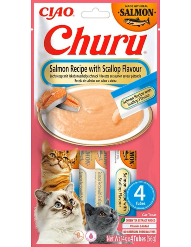Inaba Ciao Churu - Łosoś i przegrzebki 4x14g (56g)