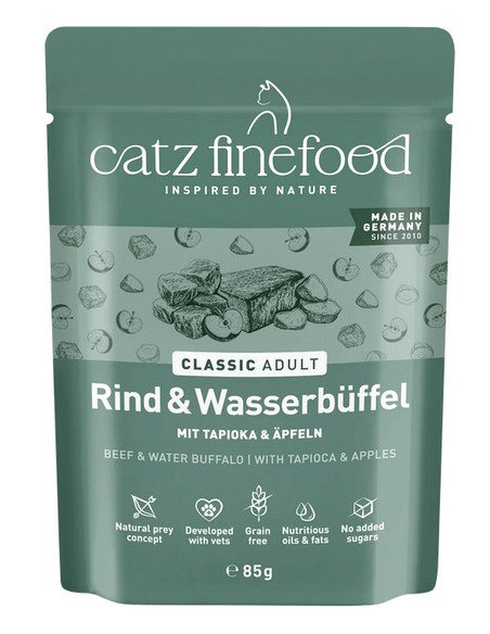 Catz Finefood Classic Wołowina i bawół wodny 85g