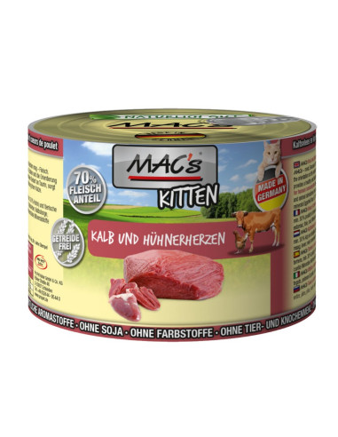 MAC's Kitten Cielęcina i kurze serca 200g