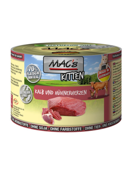 MAC's Kitten Cielęcina i kurze serca 200g