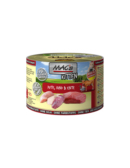 MAC's Kitten Indyk, wołowina i kaczka 200g